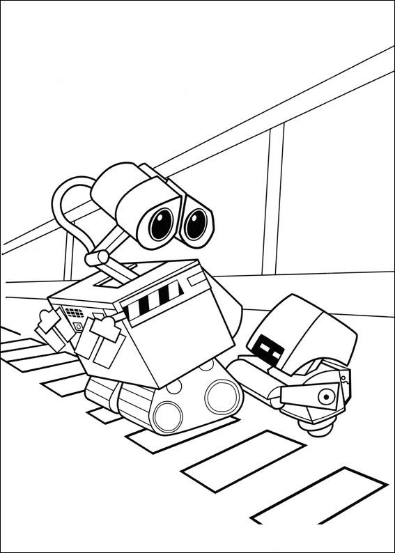 Plansa de colorat cu Wall E 37 31